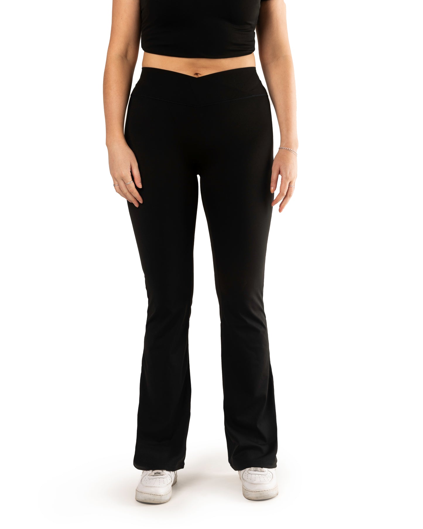 Tall High Waisted Flared Leggings- Black