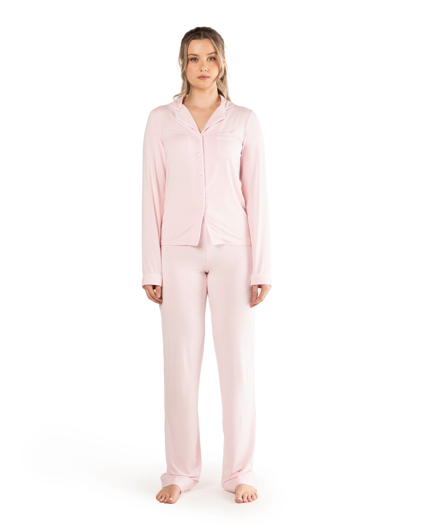 Tall High Waisted Pyjama bottoms- Pink