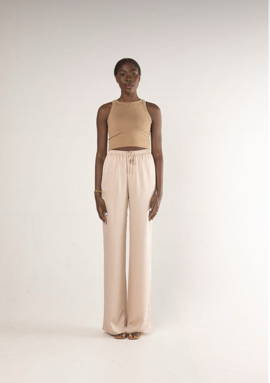 tall satin trousers 