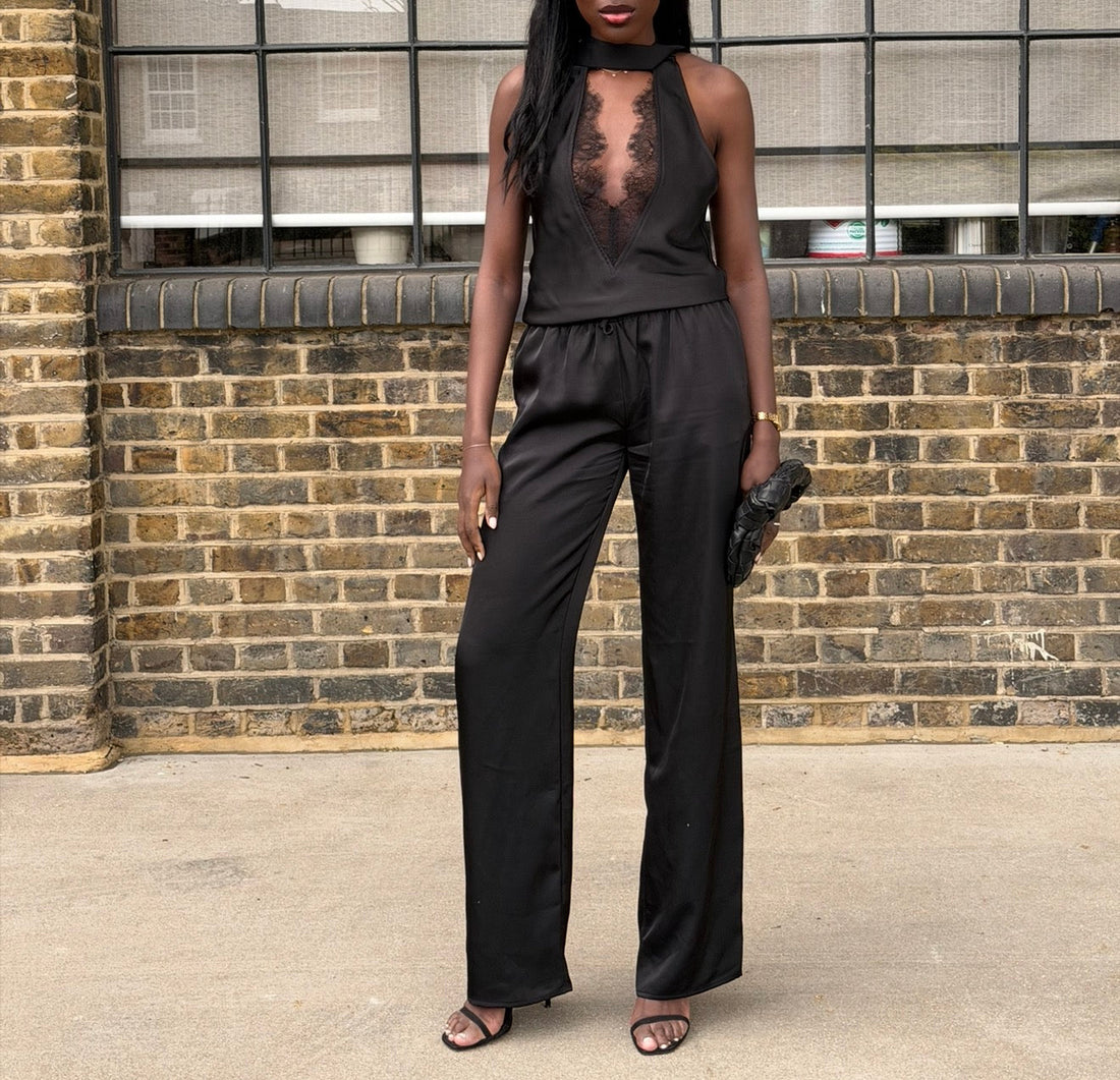 The Black Satin Outfit Every Tall Woman Needs in Her Wardrobe