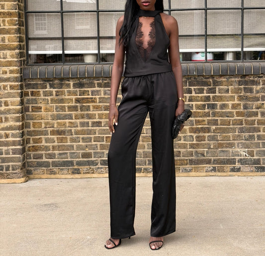 The Black Satin Outfit Every Tall Woman Needs in Her Wardrobe