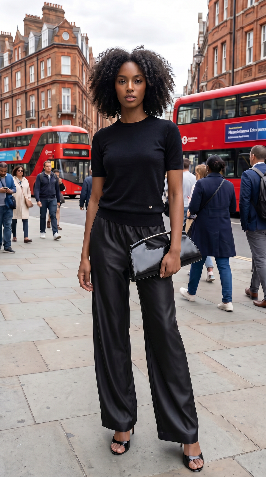 Tall Low Waisted Satin Trousers – Black | Available in 34", 36" & 38" Inseams