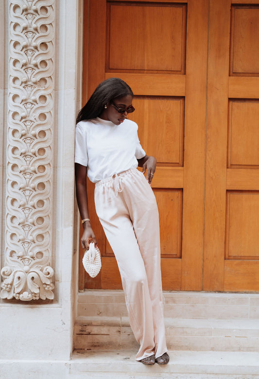 Finally, Satin Trousers That Fit Tall Women Properly