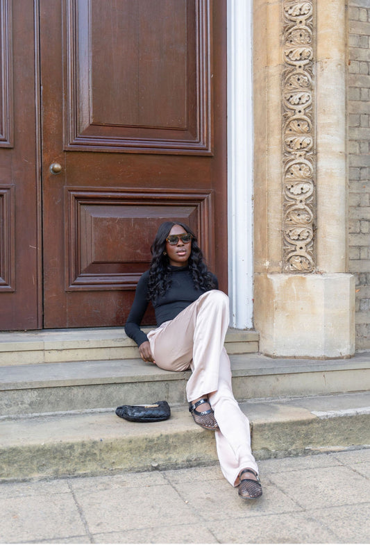 Romance in Every Step: High-Waisted Satin Trousers Made for Tall Women