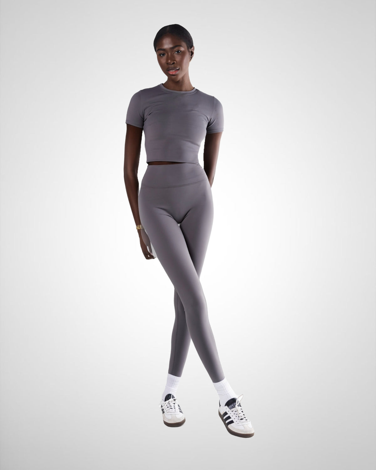 Tall High Waisted Leggings- Coral Grey