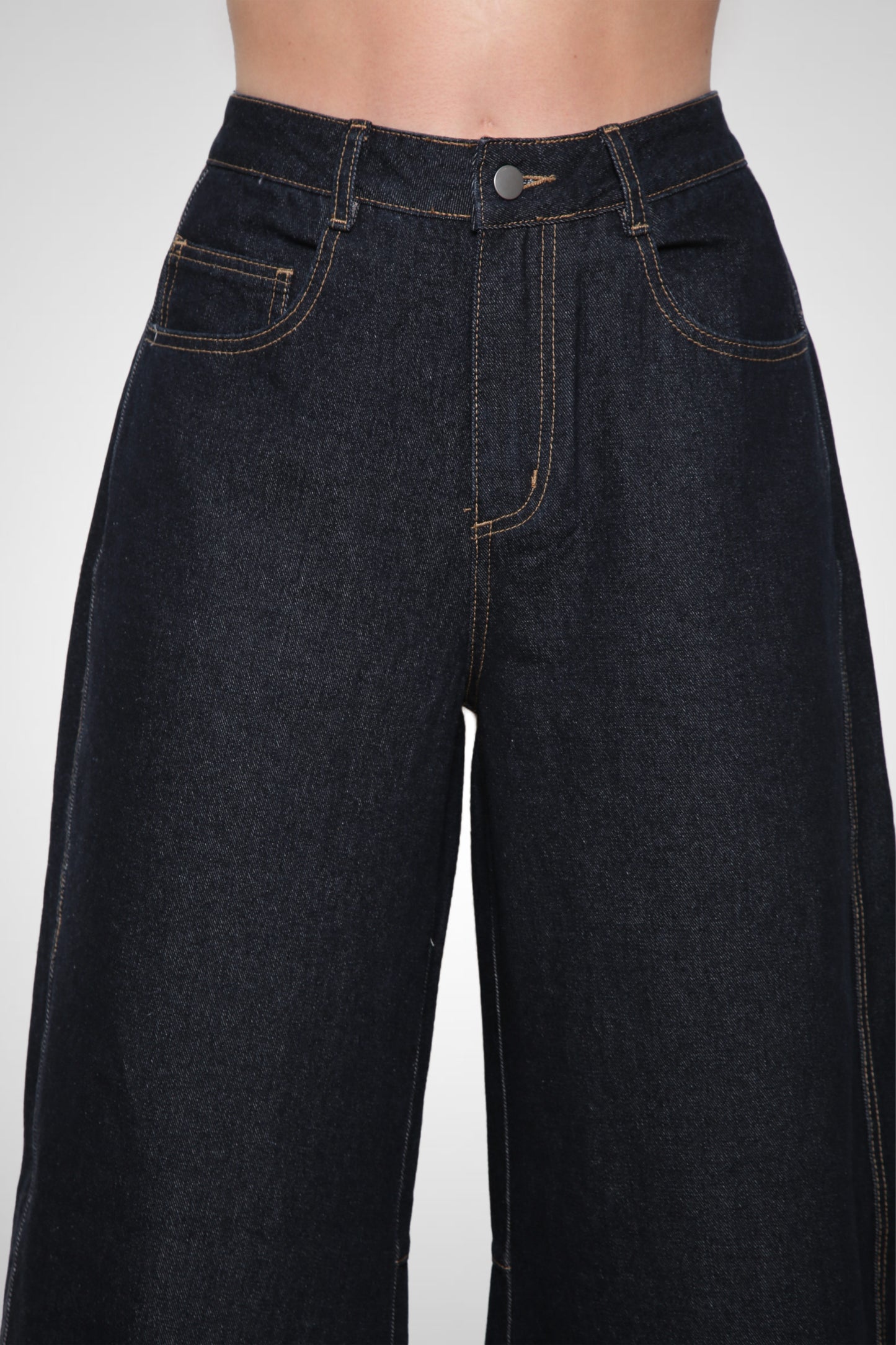 Tall Wide-Leg Barrel Dark Wash Jeans