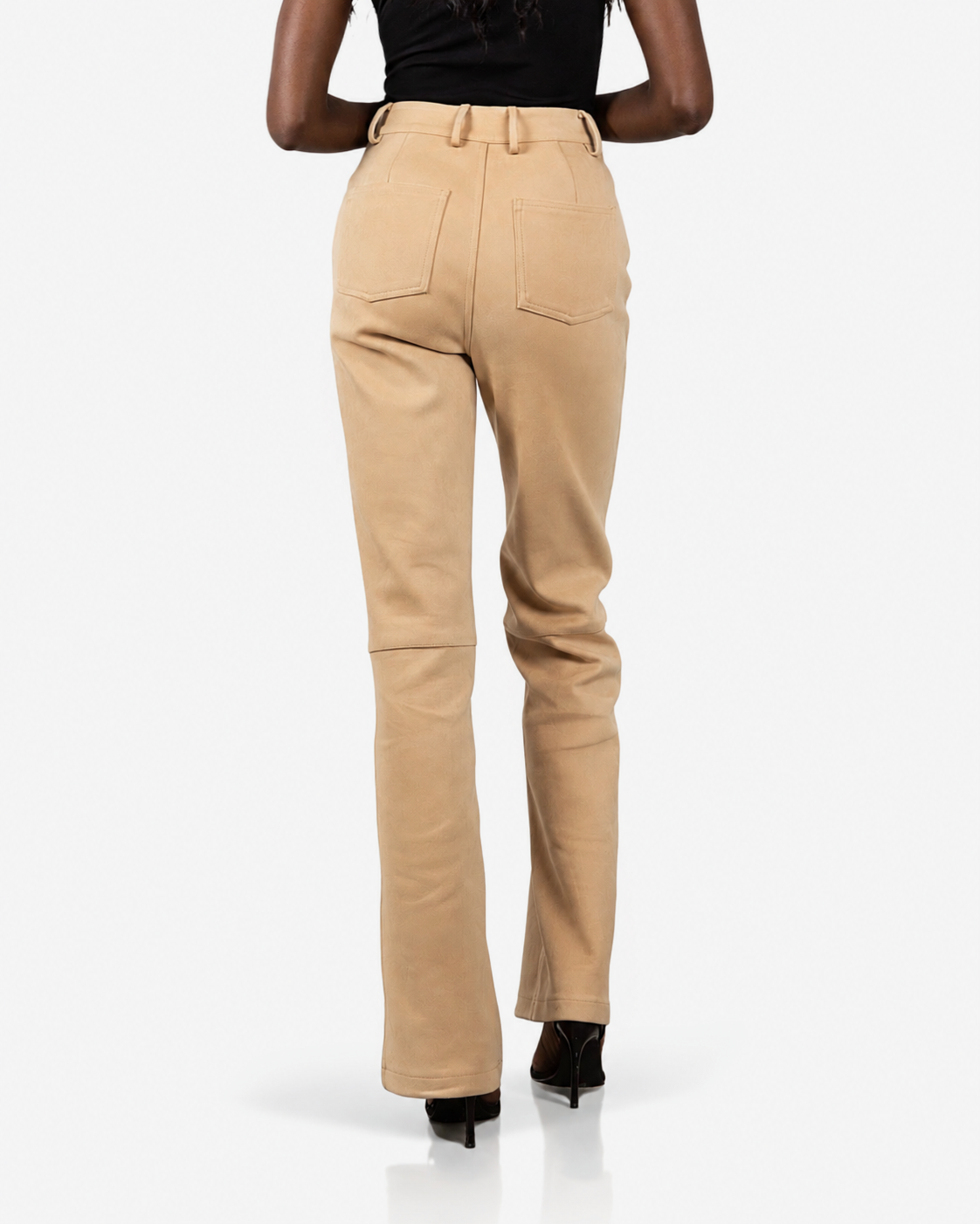 Tall Suede Trousers- Beige (Made To Order)