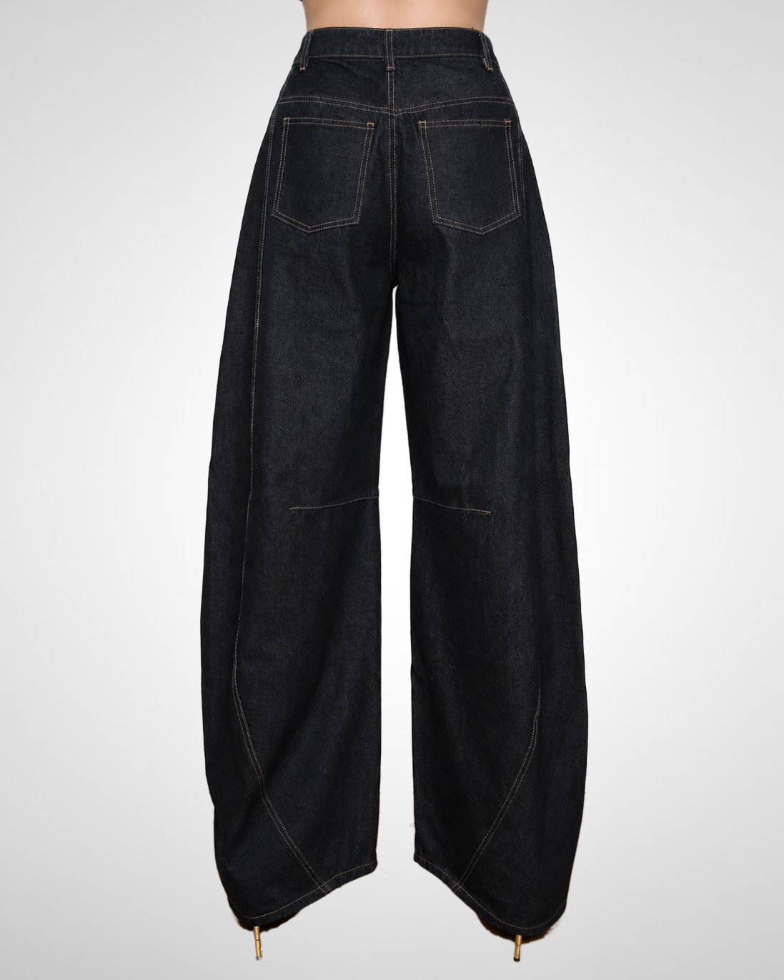 Tall Wide-Leg Barrel Dark Wash Jeans