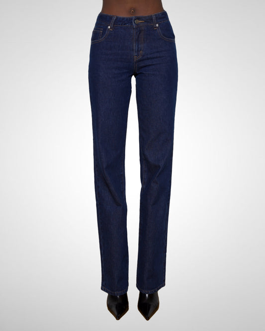 Tall Basic Mid Rise, Straight Leg Jeans- Indigo ￼