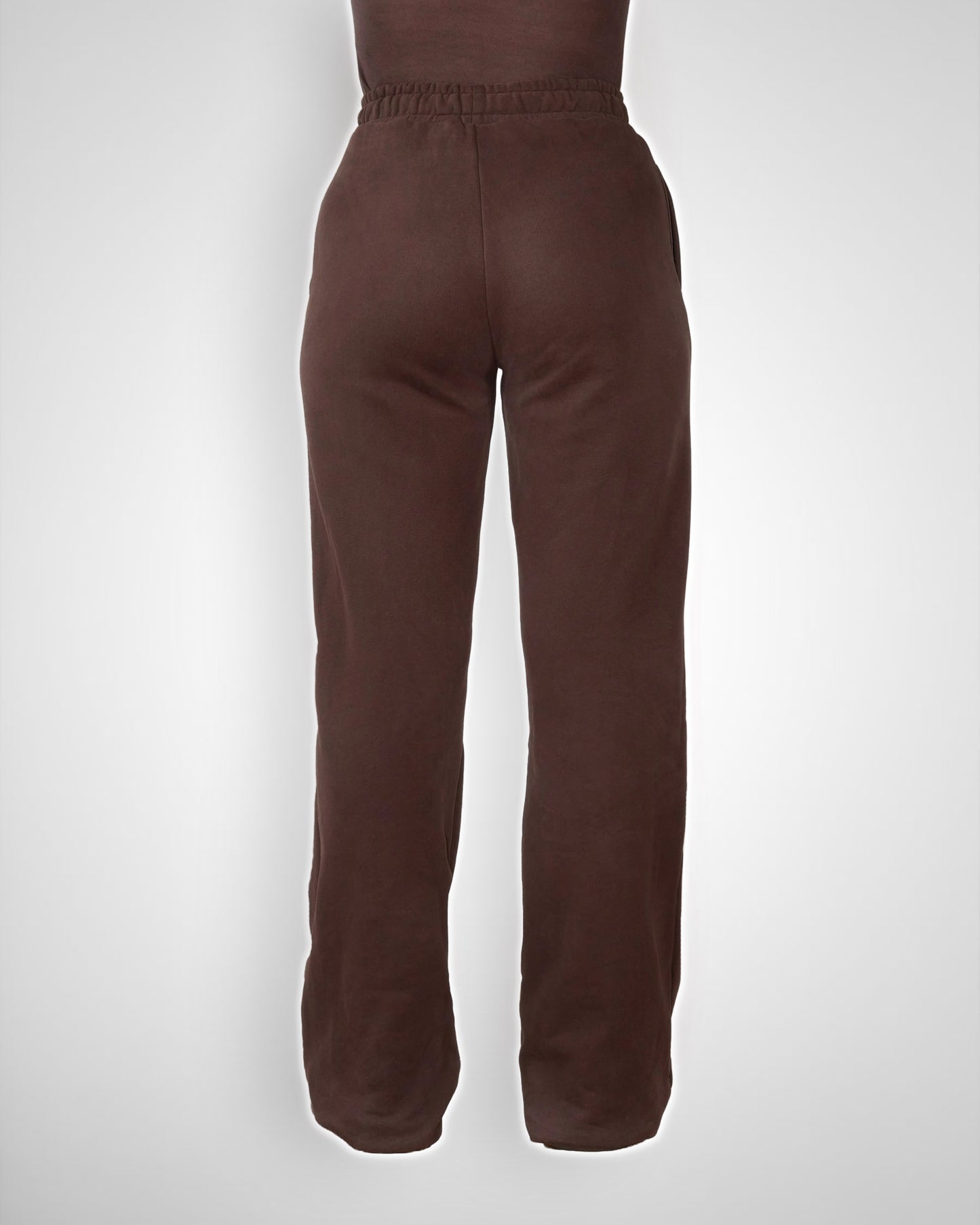 Tall wide Leg Tracksuit Jogging Bottoms- Mocha Brown