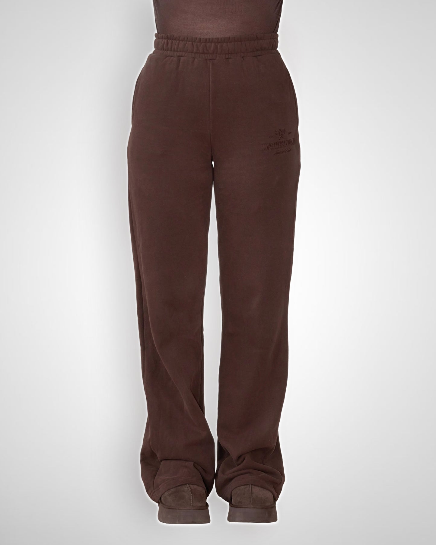 Tall wide Leg Tracksuit Jogging Bottoms- Mocha Brown