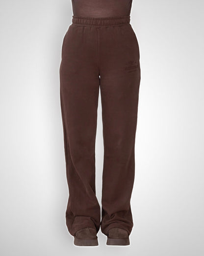 Tall wide Leg Tracksuit Jogging Bottoms- Mocha Brown