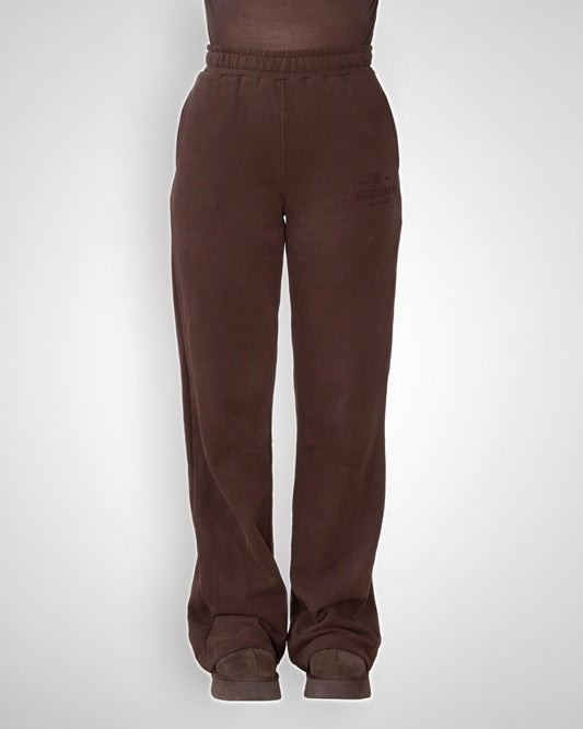 Tall wide Leg Tracksuit Jogging Bottoms- Mocha Brown