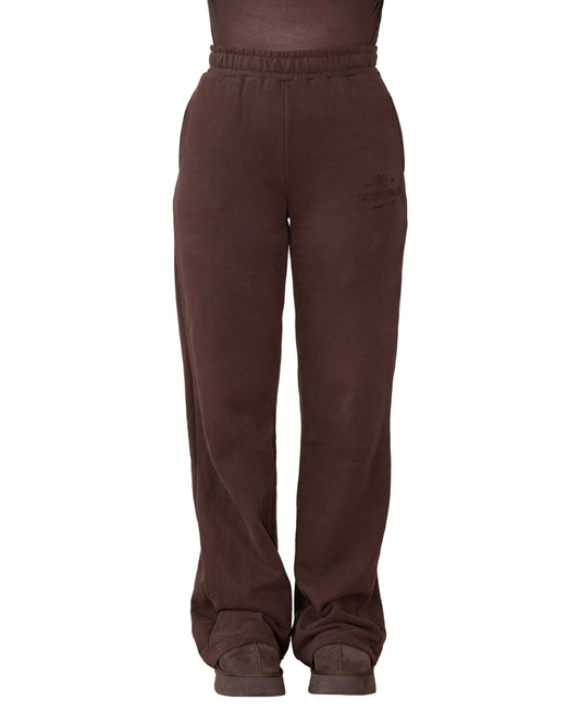 Front- Tall women brown jogging bottoms 