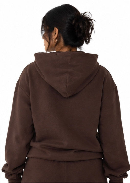 Tall Hoodie - Mocha Brown - Long Legs London