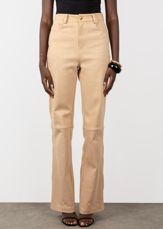 Tall beige trousers- front