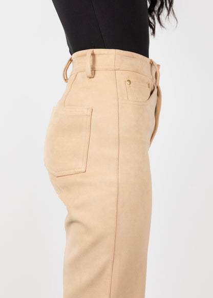 Tall Beige Trousers- Detailed 