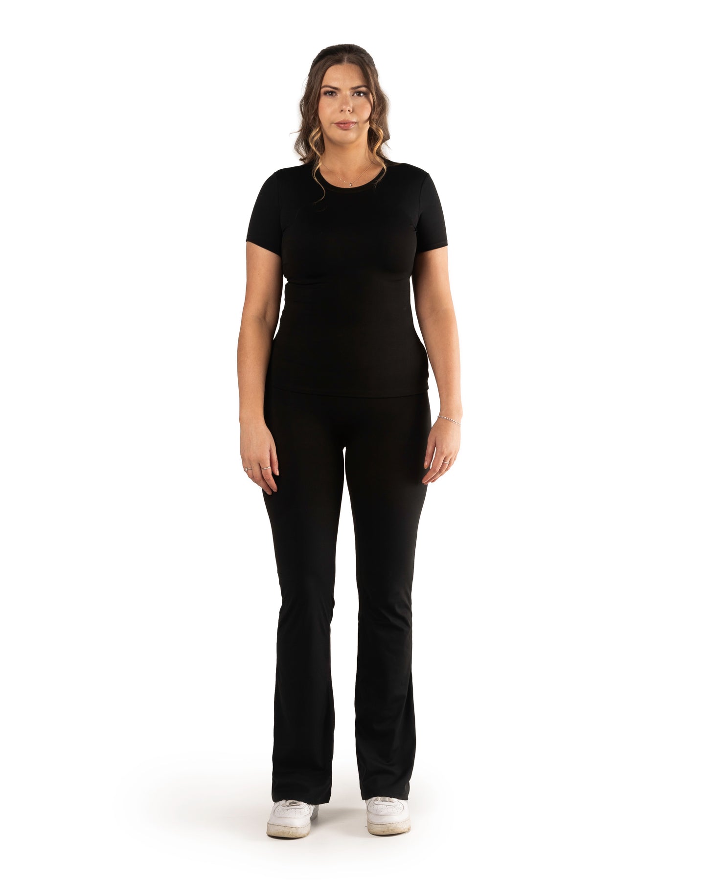 Tall High Waisted Flared Leggings- Black