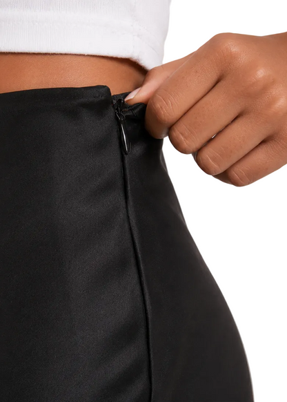 Tall Satin Maxi Skirt- Black