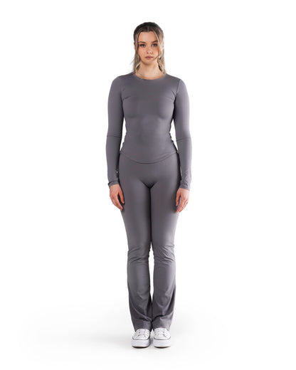 Tall Long Sleeve Active Top - Coral Grey