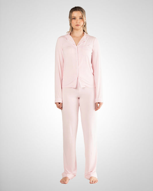 Tall High Waisted Pyjama Bottoms- Baby Pink
