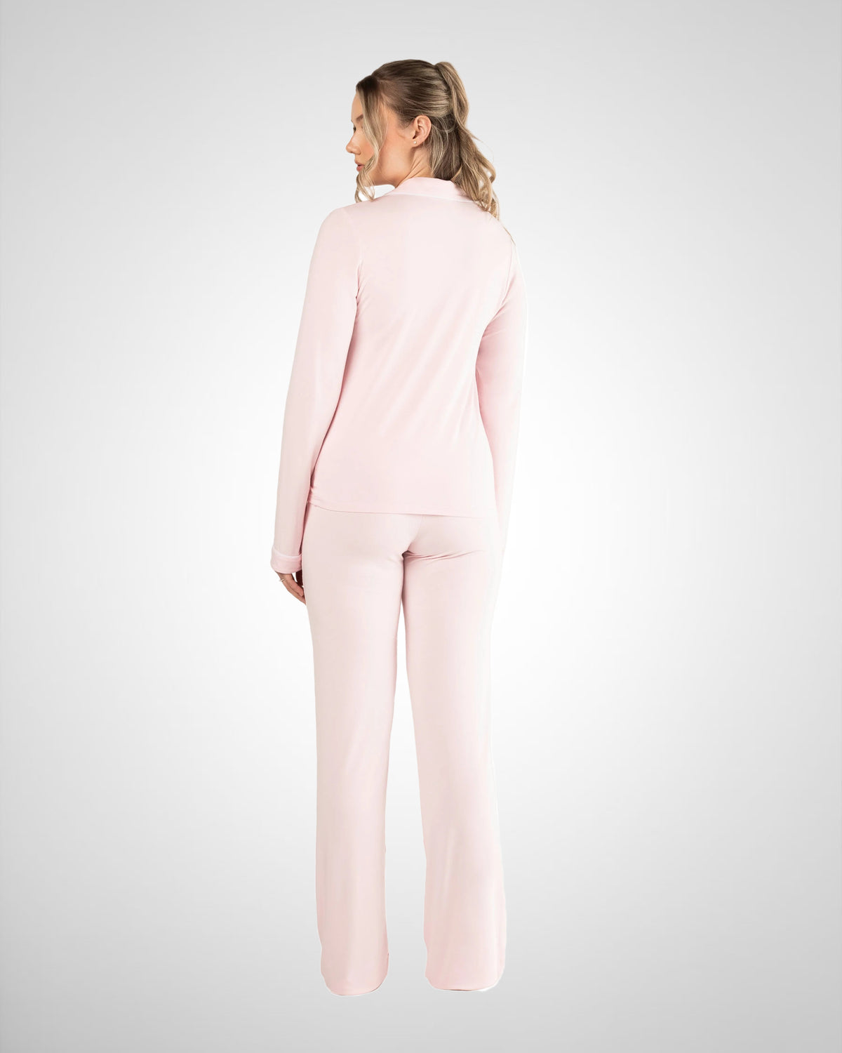 Tall High Waisted Pyjama Bottoms- Baby Pink