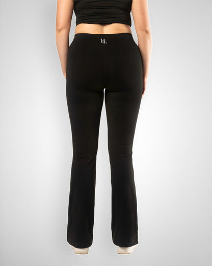 Tall High Waisted Flared Leggings- Black