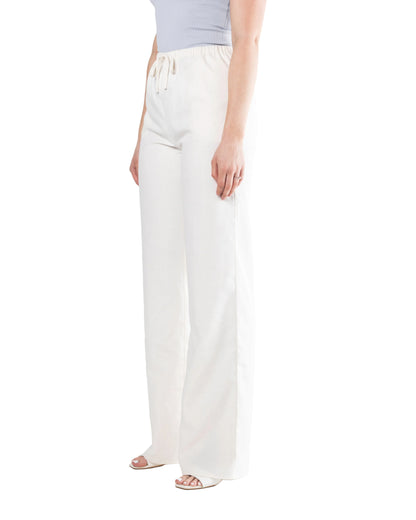 Tall womenswear off white linen trousers 