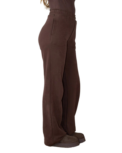 Side- Tall women brown jogging bottoms 
